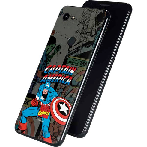 Marvel Classic Comics Captain America Vintage Google Pixel 3a XL Skin